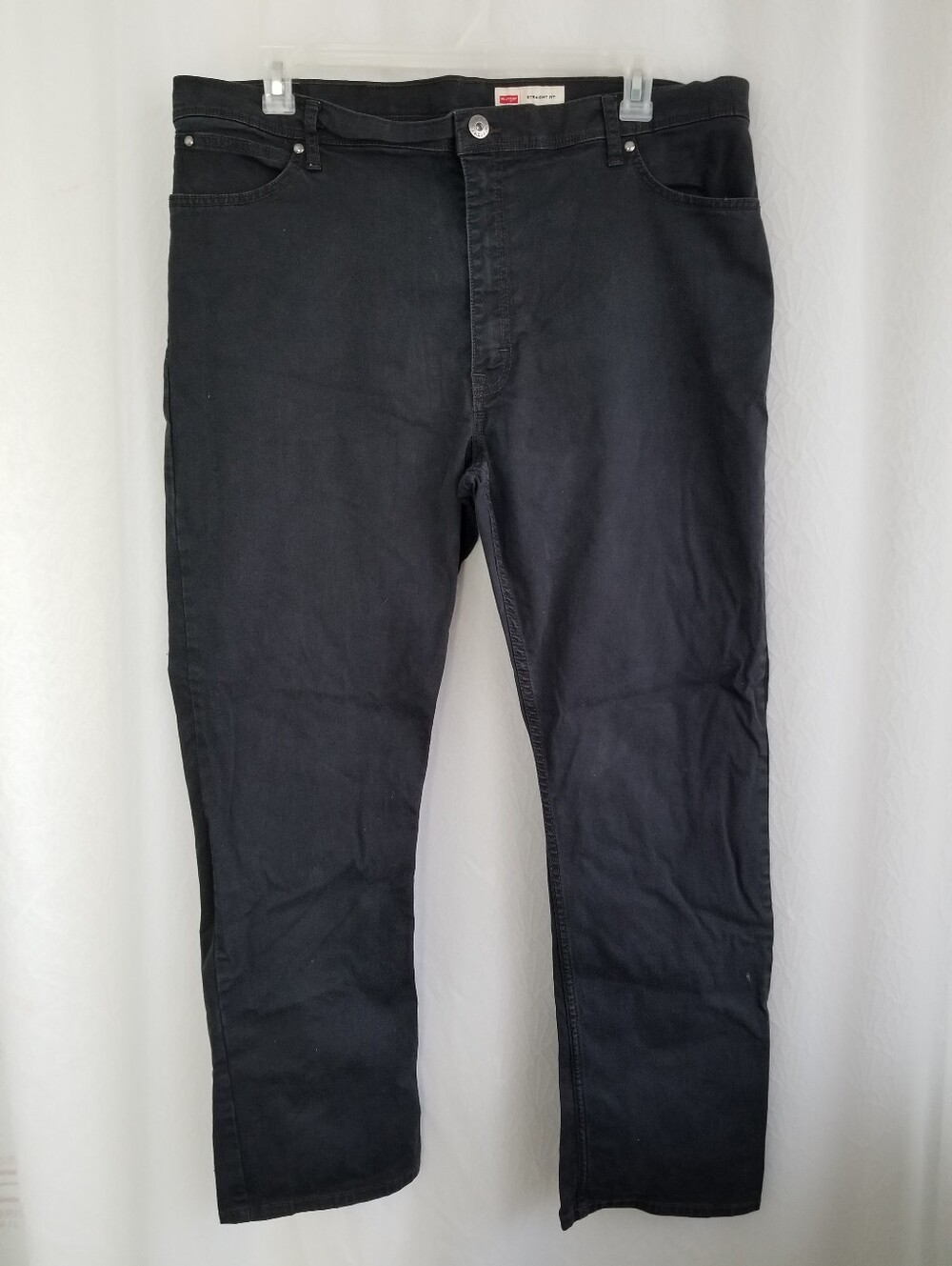 Wrangler Straight Fit Flex Black Pants Lightweight Men's 42